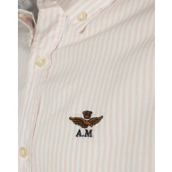 Aeronautica Militare oxford skjorte. Italy. Lyserød strib.