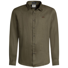 Aeronautica Militare hør skjorte. Italy. Oliven.