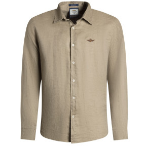 Aeronautica Militare hør skjorte. Italy. Sand.