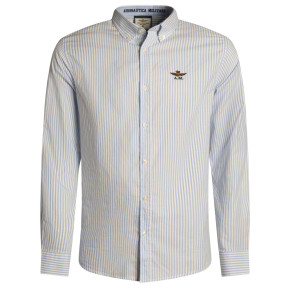 Aeronautica Militare oxford skjorte. Italy. Lysblå strib.