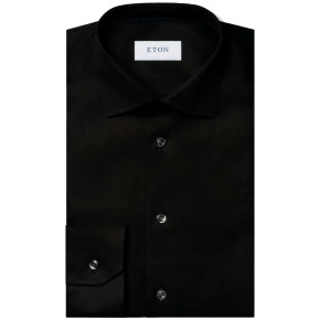 Eton skjorte. Slim fit. Sort.
