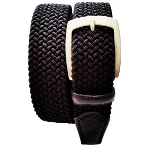 Flettet læder elastan bælte til mænd Sort, fra Philipson