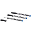 Montblanc 3 stk Rollerball refill. Royal Blue. Medium.